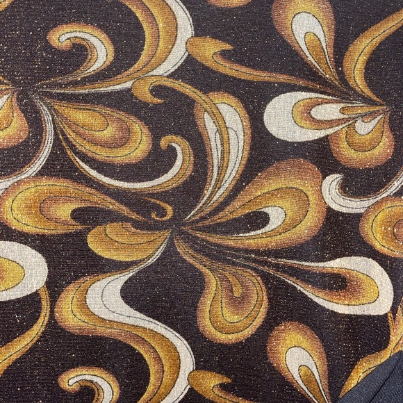 DressBarn Womens Brown/Black/Gold Metallic Blouse - Picture 3 of 3